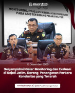 Sesjampidmil Lakukan Monev di Kejati Jatim, Perkuat Penanganan Perkara Koneksitas yang Terarah