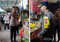 Kapolsek Taman Blusukan ke Pasar Sepanjang, Pastikan Harga Sembako Stabil Jelang Nataru 2026