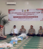 KAPOLRESTABES SURABAYA GELAR DOA BERSAMA DAN SANTUNAN ANAK YATIM PERINGATI HARI RESERSE KE-78