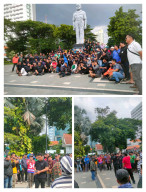 Surabaya Melawan: Massa Geruduk Taman Apsari, Kecam Arogansi Oknum Ormas Madas