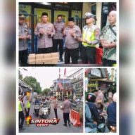 POLRI TEBAR TAKJIL, TEBAR KEHANGATAN RAMADAN: POLSEK SEMAMPIR HADIR DI TENGAH WARGA