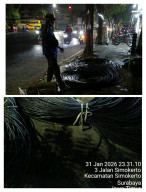 Kabel WiFi Padi Net Dipasang Tengah Malam di Simokerto, Diduga Tanpa Izin PU dan Pemkot, Ancam Keselamatan Warga