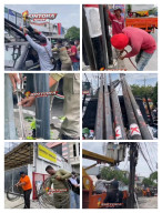 SASAR TIGA TITIK STRATEGIS, SATPOL PP SURABAYA TERTIBKAN 45 TIANG FIBER OPTIK ILEGAL