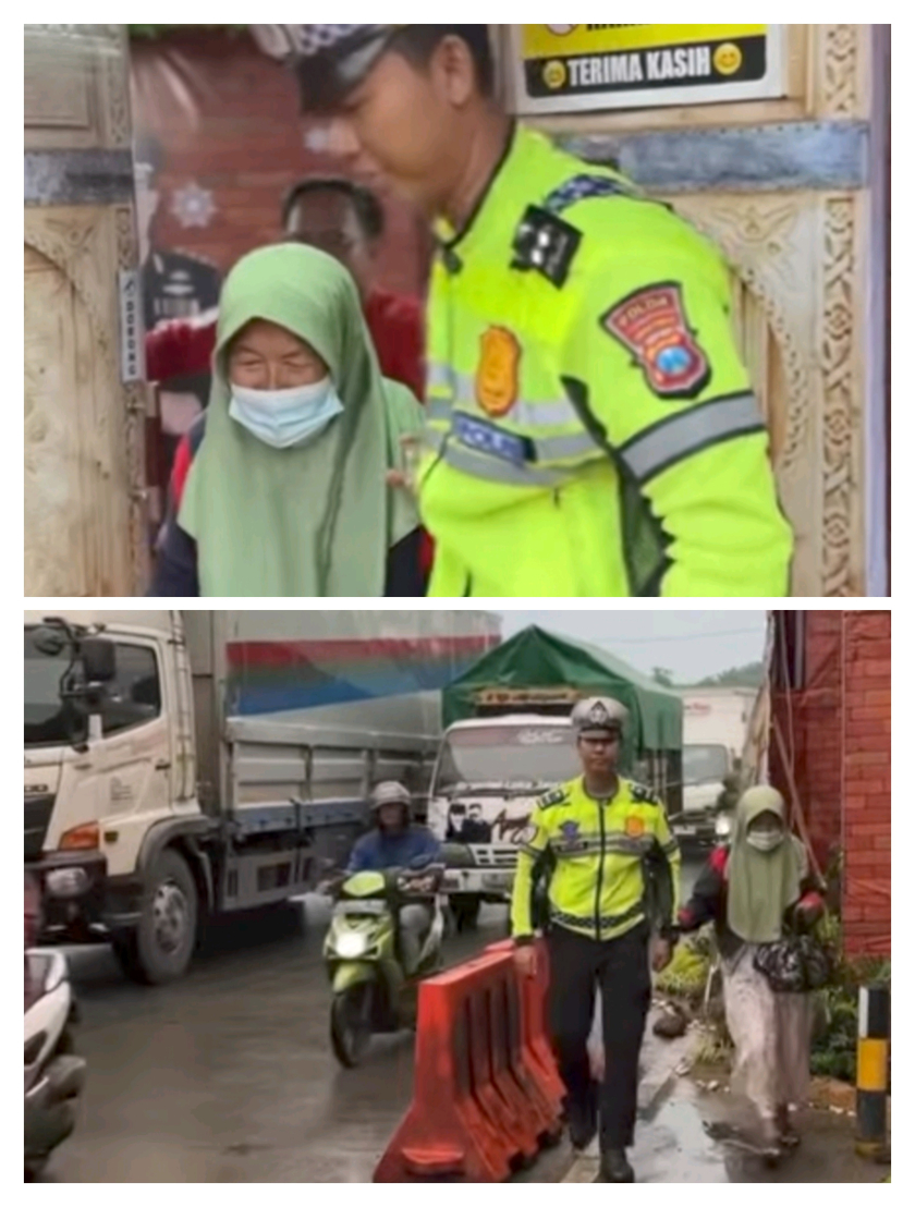 Polisi Tak Sekadar Mengatur Jalan, Satlantas Polres Mojokerto Bantu Ibu Pesan Transportasi Online
