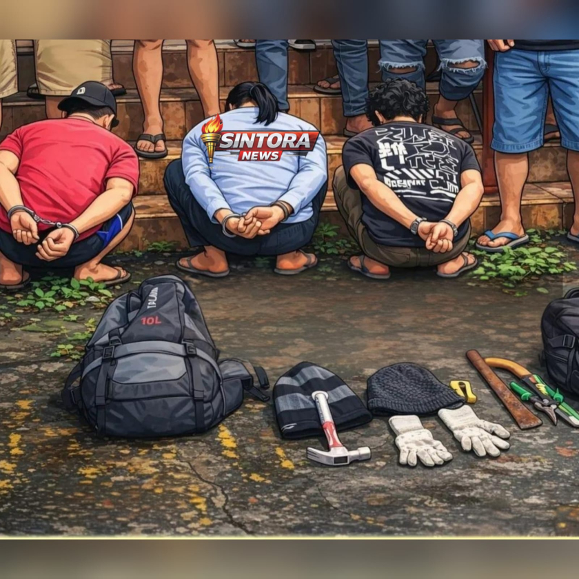 TIGA PELAKU SPESIALIS BOBOL SEKOLAH DICIDUK! BERAKSI DI DUA LOKASI, DITANGKAP SAAT SUBUH DI MADIUN