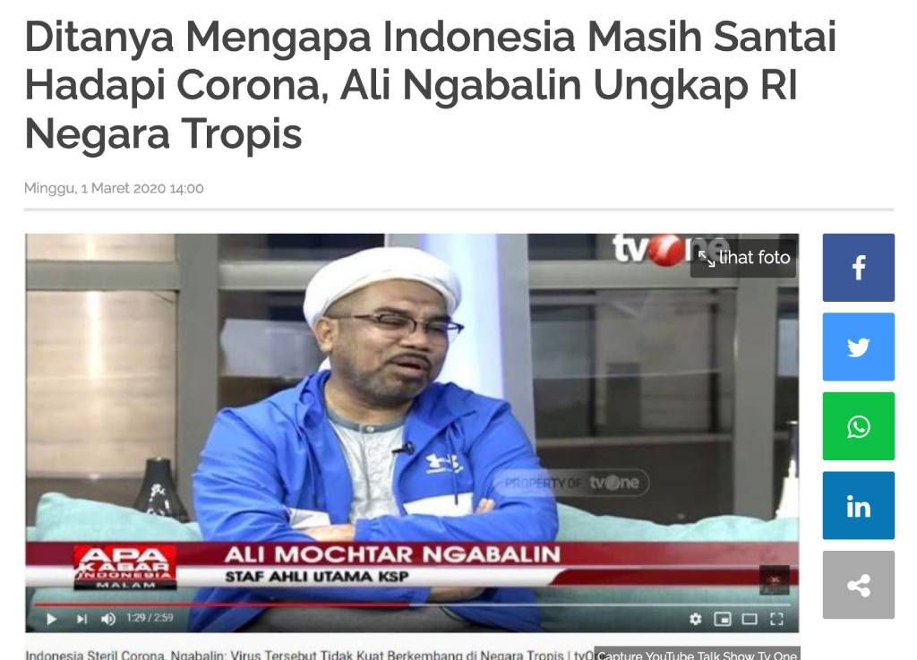 Ali Ngabalin Ungkap RI Negara Tropis - TribunWow.com